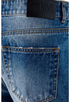 Short De Movies En Denim Tono Medio Con Rotos Para Mujer 8