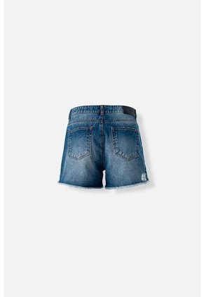 Short De Movies En Denim Tono Medio Con Rotos Para Mujer 10