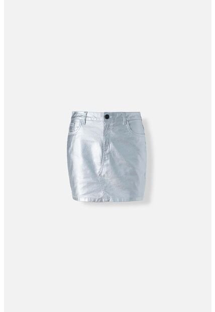 Falda De Movies Plateada Corta Para Mujer 12