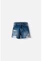 Short De Movies En Denim Tono Medio Con Rotos Para Mujer 12 de MOVIES
