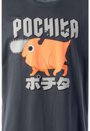 Pijama De Pochita Pantalón Corto Gris Para Hombre M