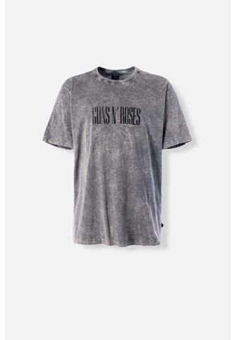 Camiseta De Guns And Roses Manga Corta Gris Lavado Para Hombre XL MOVIES