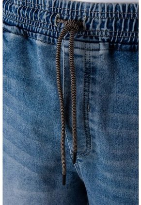Bermuda De Movies Azul Tono Medio Con Cordón Para Hombre 36