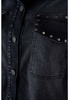 Chaqueta De Movies Negra Con Taches Decorativos Para Mujer M