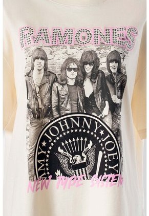 Camiseta De Ramones Regular Fit Para Mujer S