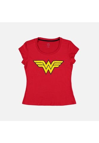 MOVIES - Camiseta De Mujer, Manga Corta Slim Fit Roja De Wonder Woman TM & © WBEI