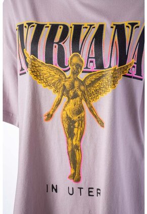 Camiseta De Nirvana Relax Fit Para Mujer S