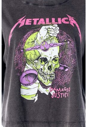 Camiseta De Metallica Boxy Fit Para Mujer M