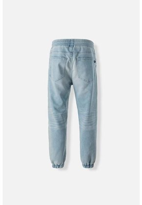 Jogger De Movies En Denim Tono Medio Con Elástico En Cintura Para Hombre 34