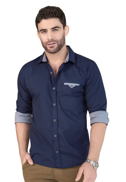 Camisa Hombre Azul Navy Mp 87620