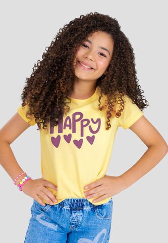 Camiseta Infantil Femenino Amarillo Pastel Mp 101133 MP