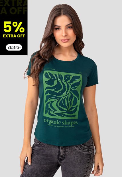 Camiseta Mujer Verde Mp 105093