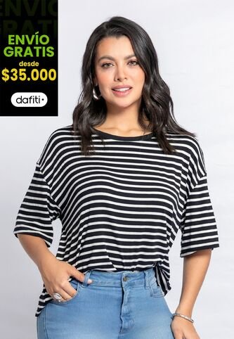 Camiseta Mujer Blanco-Negro Mp 110852 MP