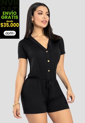 Enterizo Corto Mujer Negro Mp 111079