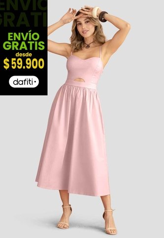 Vestido Largo Mujer Rosa Polvo Mp 114992 MP