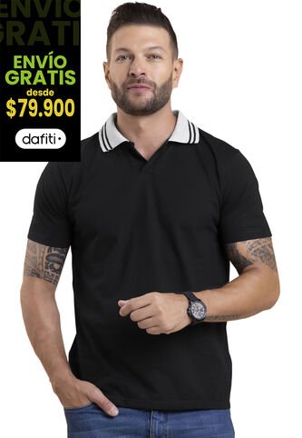 Polo Hombre Negro Mp 4104 MP