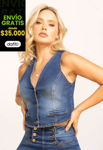 Chaleco Mujer Azul Medio Mp 107891 MP