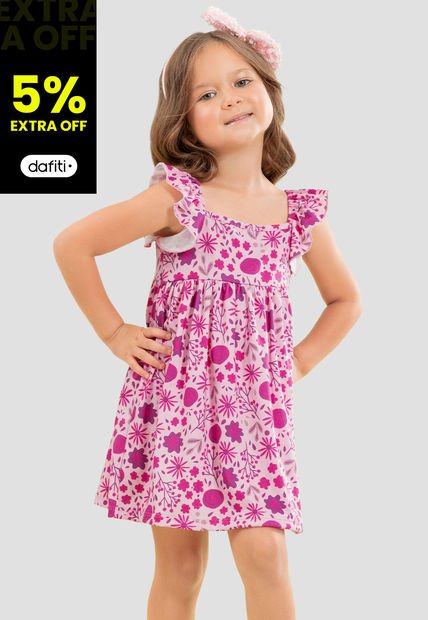 Vestido Corto Infantil Femenino Multicolor Mp 104674