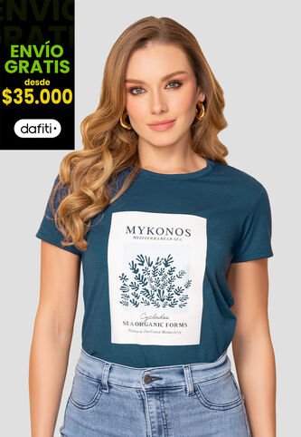 Camiseta Mujer Azul Profundo Mp 108317 MP
