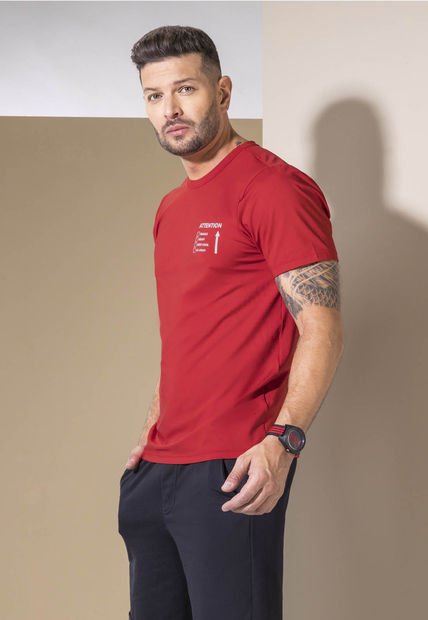 Camiseta Hombre Rojo Mp 2120