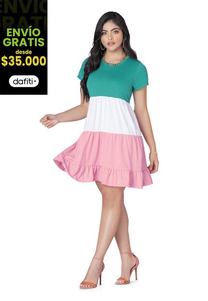Vestido Corto Mujer Multicolor Mp 88338