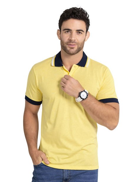 Polo Hombre Amarillo Pastel Mp 96612