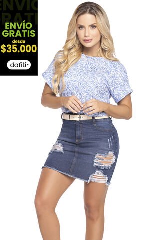 Falda Corta Mujer Azul Mp 89024 MP