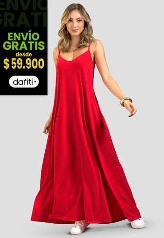 Vestido Largo Mujer Rojo Mp 114391 MP