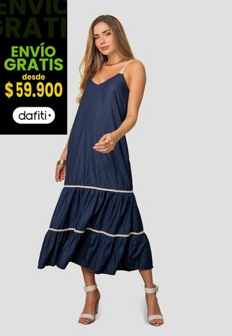 Vestido Largo Mujer Azul Oscuro Mp 113741 MP