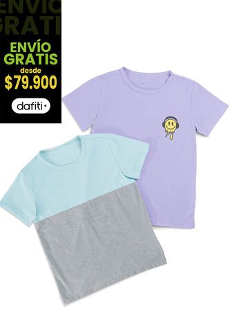 Camiseta Paq X2 Infantil Multicolor Mp 1165 MP