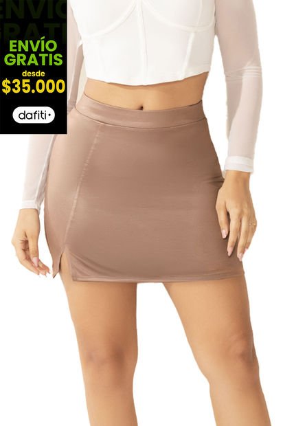 Falda Corta Mujer Café Mp 100237
