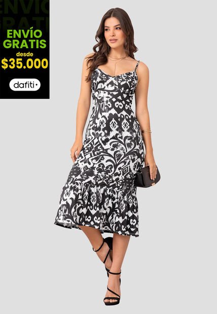 Vestido Largo Mujer Negro Mp 105075