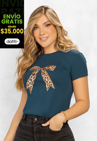 Camiseta Mujer Azul Petróleo Oscuro Mp 106954 MP