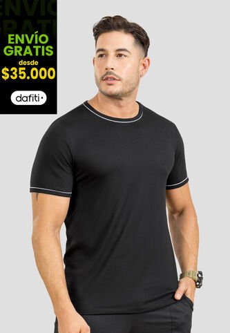 Camiseta Hombre Negro Mp 107015 MP