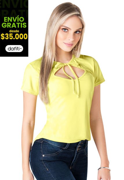 Camiseta Mujer Amarillo Mp 88839