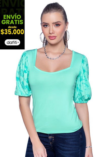 Camiseta Mujer Verde Mp 32910