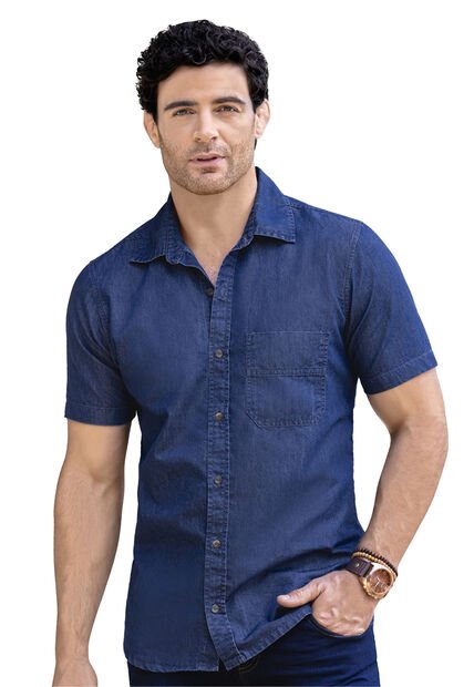 Camisa Hombre Azul Mp 07984