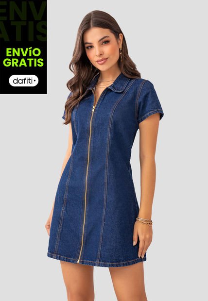 Vestido Corto Mujer Azul Mp 104892