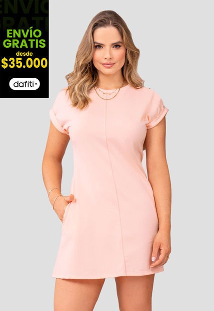 Vestido Corto Mujer Rosa Mp 105065