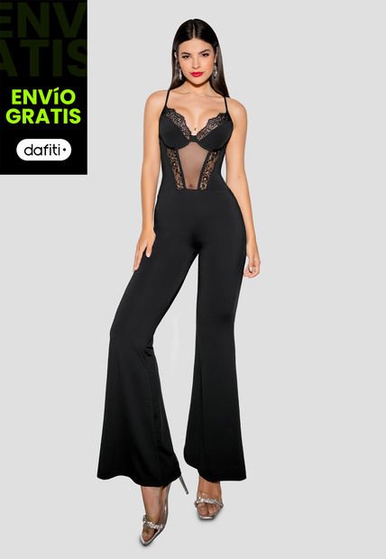 Enterizo Largo Mujer Negro Mp 105154