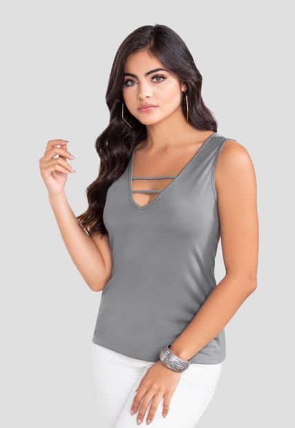 Camiseta Mujer Gris Mp 79427