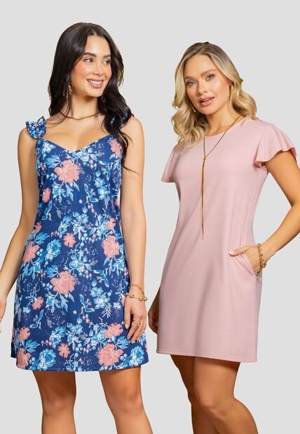 Vestido Paq X2 Mujer Bicolor Mp 112394