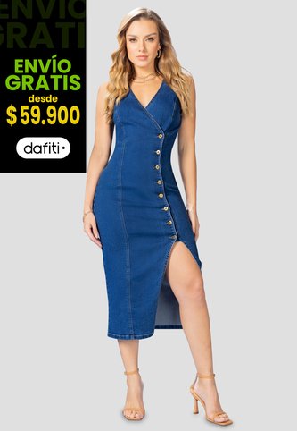Vestido Mujer Azul Medio Mp 108279 MP