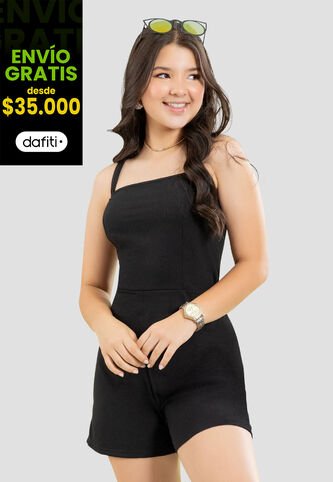 Enterizo Corto Infantil Femenino Negro Mp 104960 MP