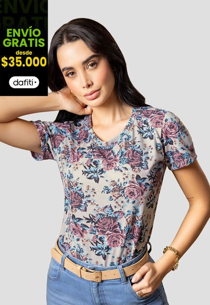 Camiseta Mujer Estampado Mp 112392