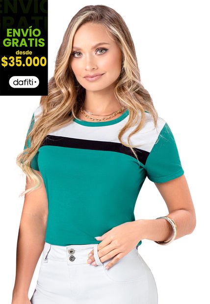 Camiseta Mujer Verde Mp 88551