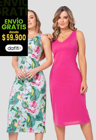 Vestido Paq X2 Mujer Estampado Mp 110197 MP