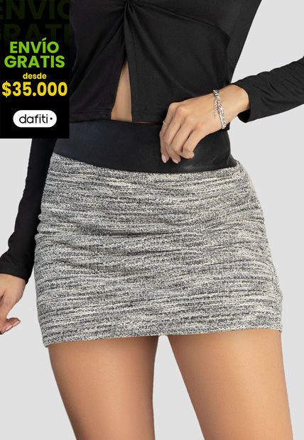 Falda Corta Mujer Gris Mp 103996