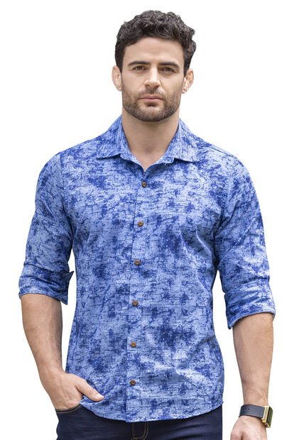Camisa Hombre Azul Claro Mp 33689