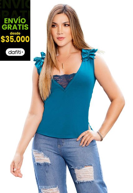 Camiseta Mujer Azul Mp 89918